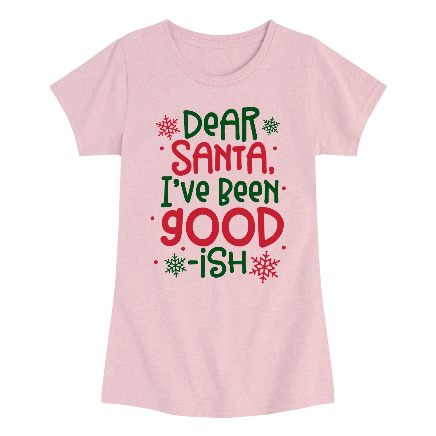Instant Message - Dear Santa Goodish - Youth Girls Short Sleeve T-shirt - Image 3