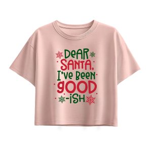 Instant Message - Dear Santa Goodish - Youth Girl Short Sleeve Boxy Tee