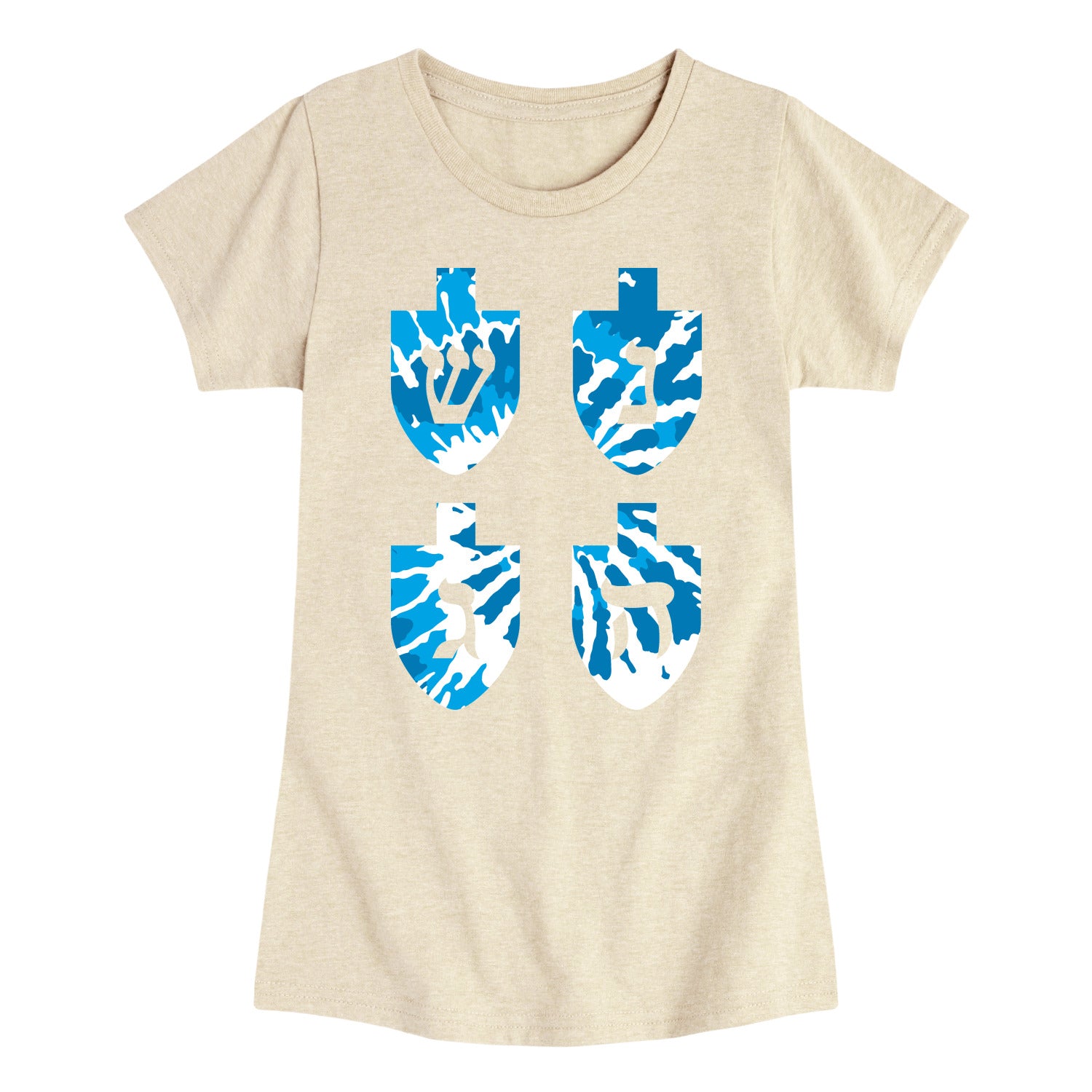 Instant Message - Tie Dye Dreidels - Youth Girls Short Sleeve T-shirt