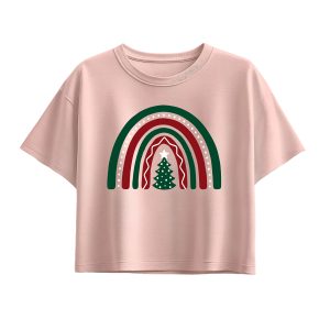 Instant Message - Christmas Rainbow  - Youth Girl Short Sleeve Boxy Tee