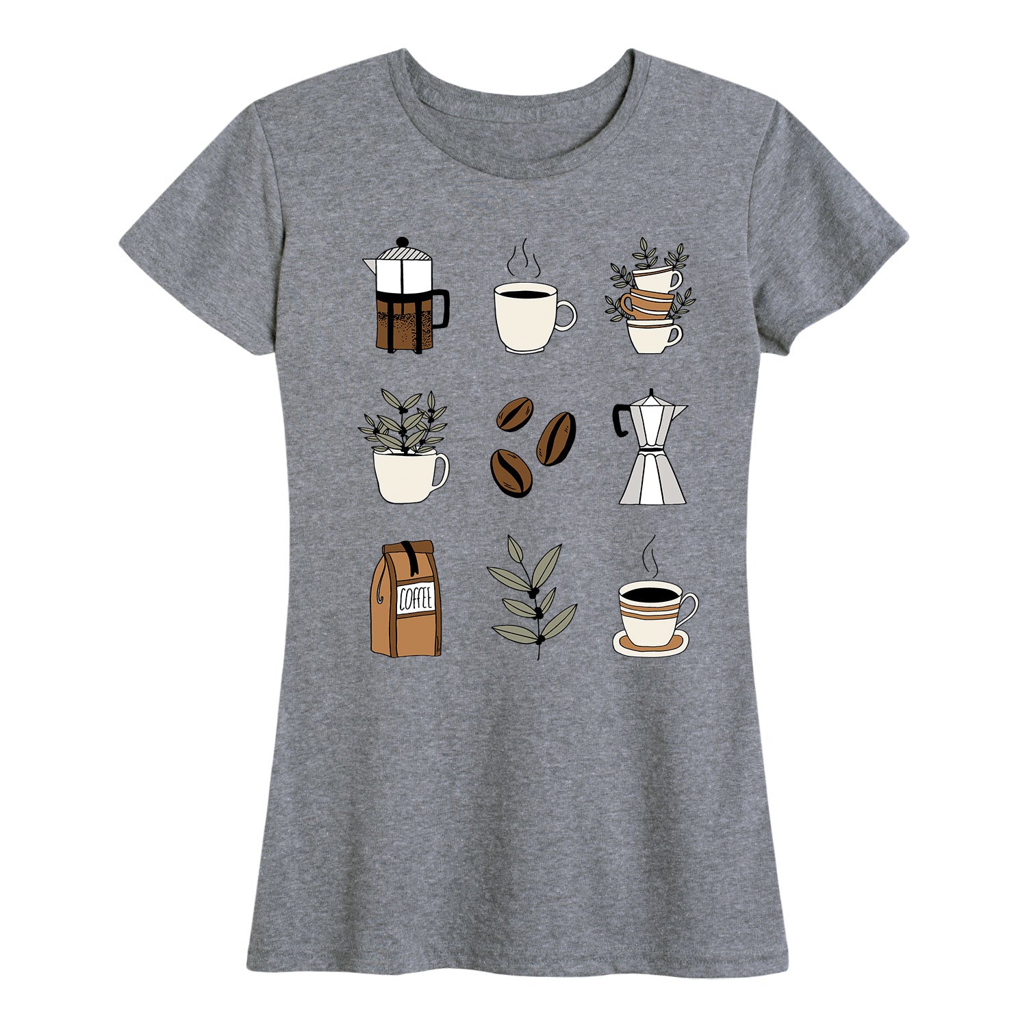 Coffee Grid - Women's Short Sleeve Graphic T-Shirt