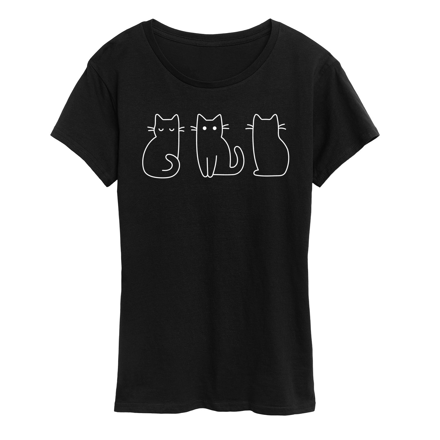 Instant Message - Cat Outlines - Women's Short Sleeve Graphic T-shirt - Image 2
