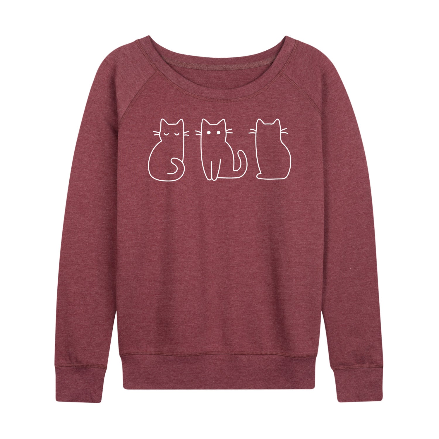 Instant Message - Cat Outlines - Women's French Terry Long Sleeve Pullover - Image 5