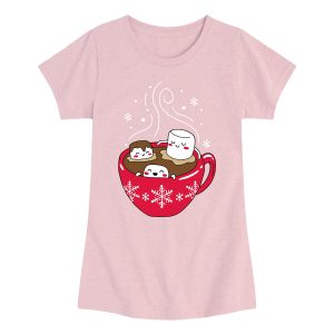 Instant Message - Marshmallow Hot Tub - Youth Girls Short Sleeve T-shirt