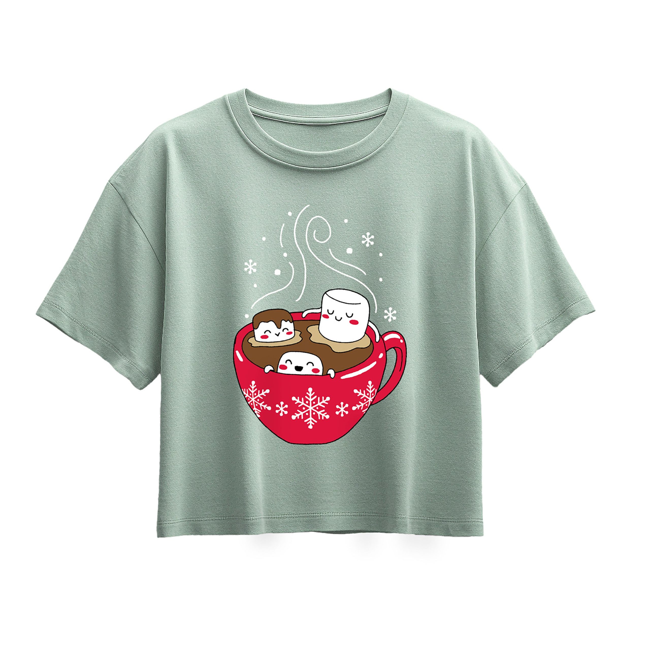 Instant Message - Marshmallow Hot Tub - Youth Girl Short Sleeve Boxy Tee - Image 4