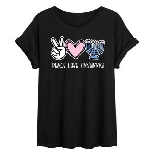 Instant Message - Peace Love Hanukkah - Womens Graphic T-shirt