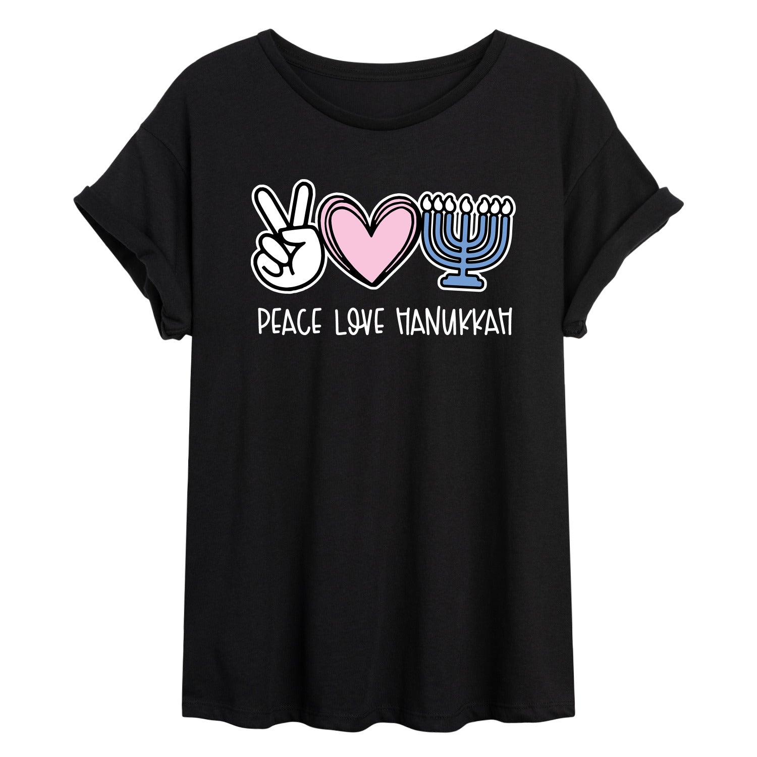 Instant Message - Peace Love Hanukkah - Womens Graphic T-shirt