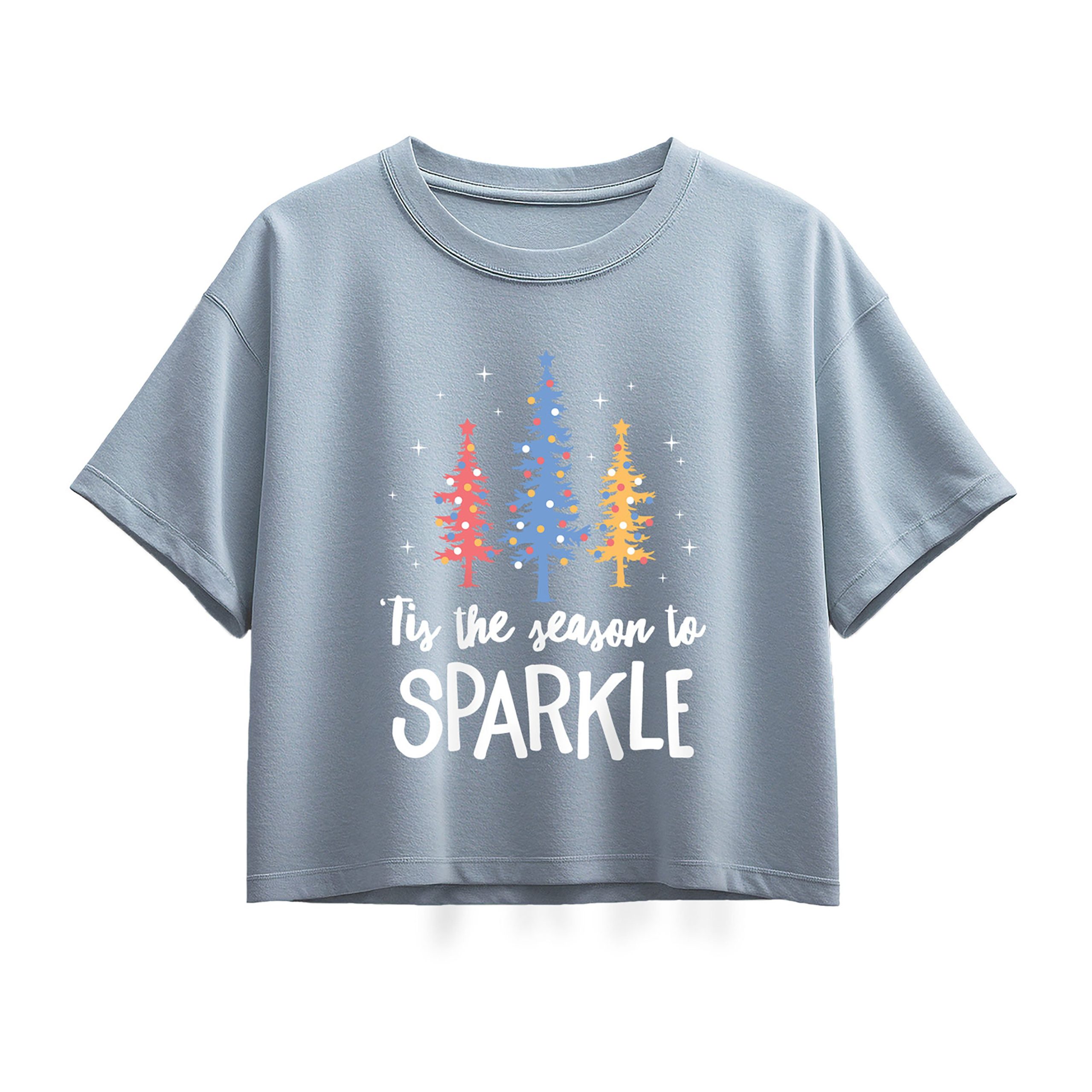 Instant Message - Season To Sparkle - Youth Girl Short Sleeve Boxy Tee - Image 2