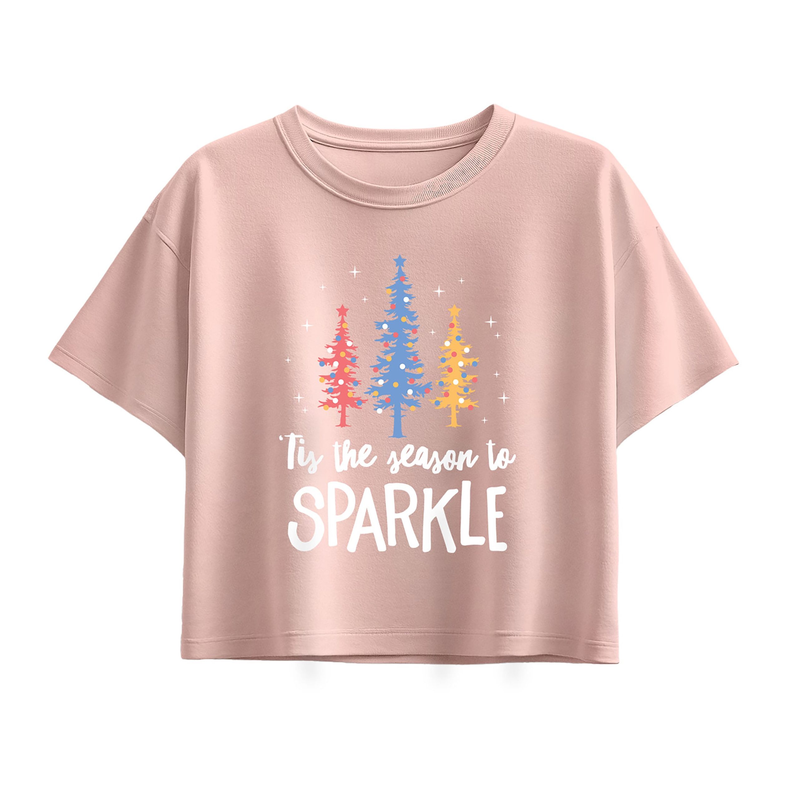 Instant Message - Season To Sparkle - Youth Girl Short Sleeve Boxy Tee - Image 3