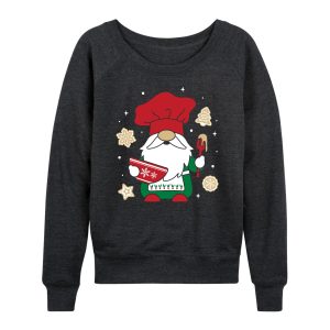Instant Message - Christmas Baking Gnome - Women's Lightweight French Terry Long Sleeve Shirt