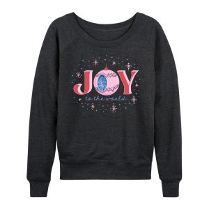Instant Message - Christmas - Joy To The World Sparkle - Women's Lightweight French Terry Long Sleeve Shirt