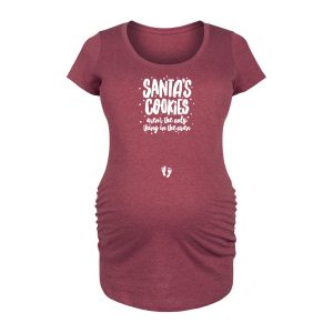 Instant Message - Santas Cookies - Maternity Scoop Neck Tee