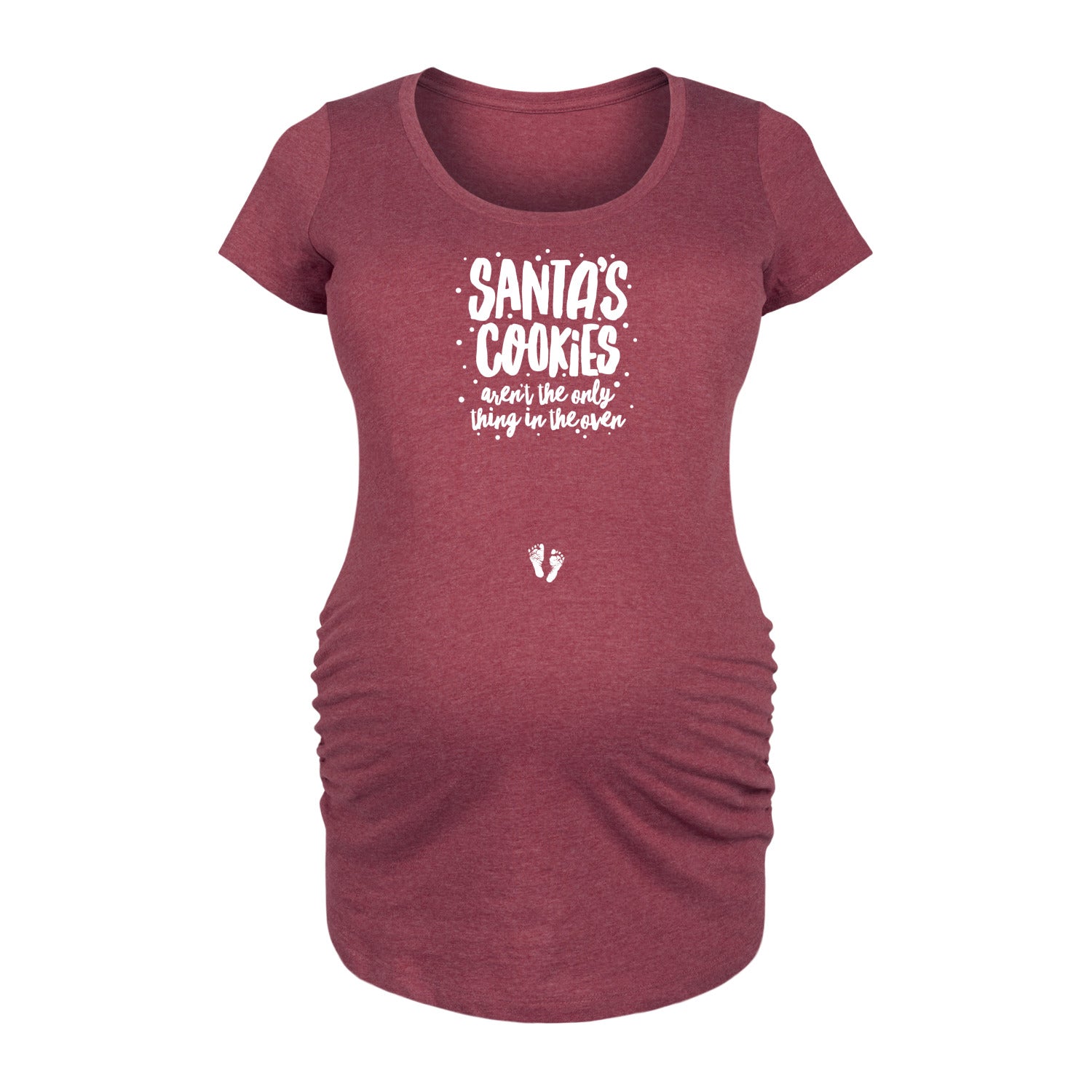 Instant Message - Santas Cookies - Maternity Scoop Neck Tee