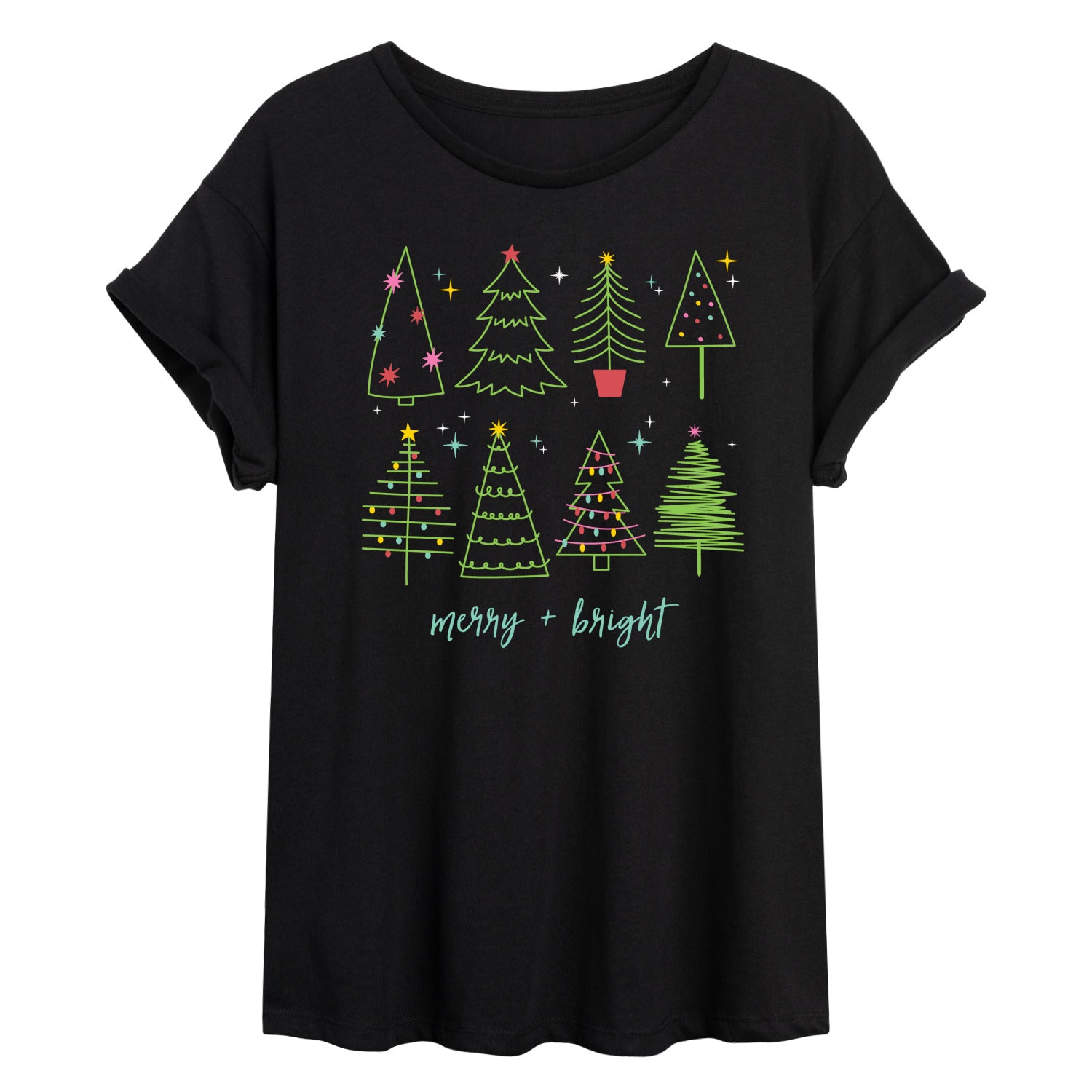 Instant Message - Christmas Trees - Womens Graphic T-shirt