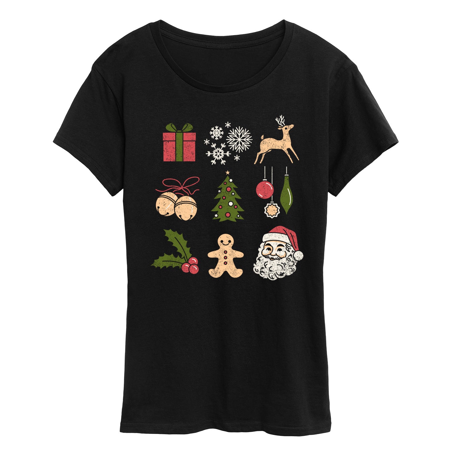 Instant Message - Christmas Icon Grid - Women's Short Sleeve Graphic T-shirt - Image 2