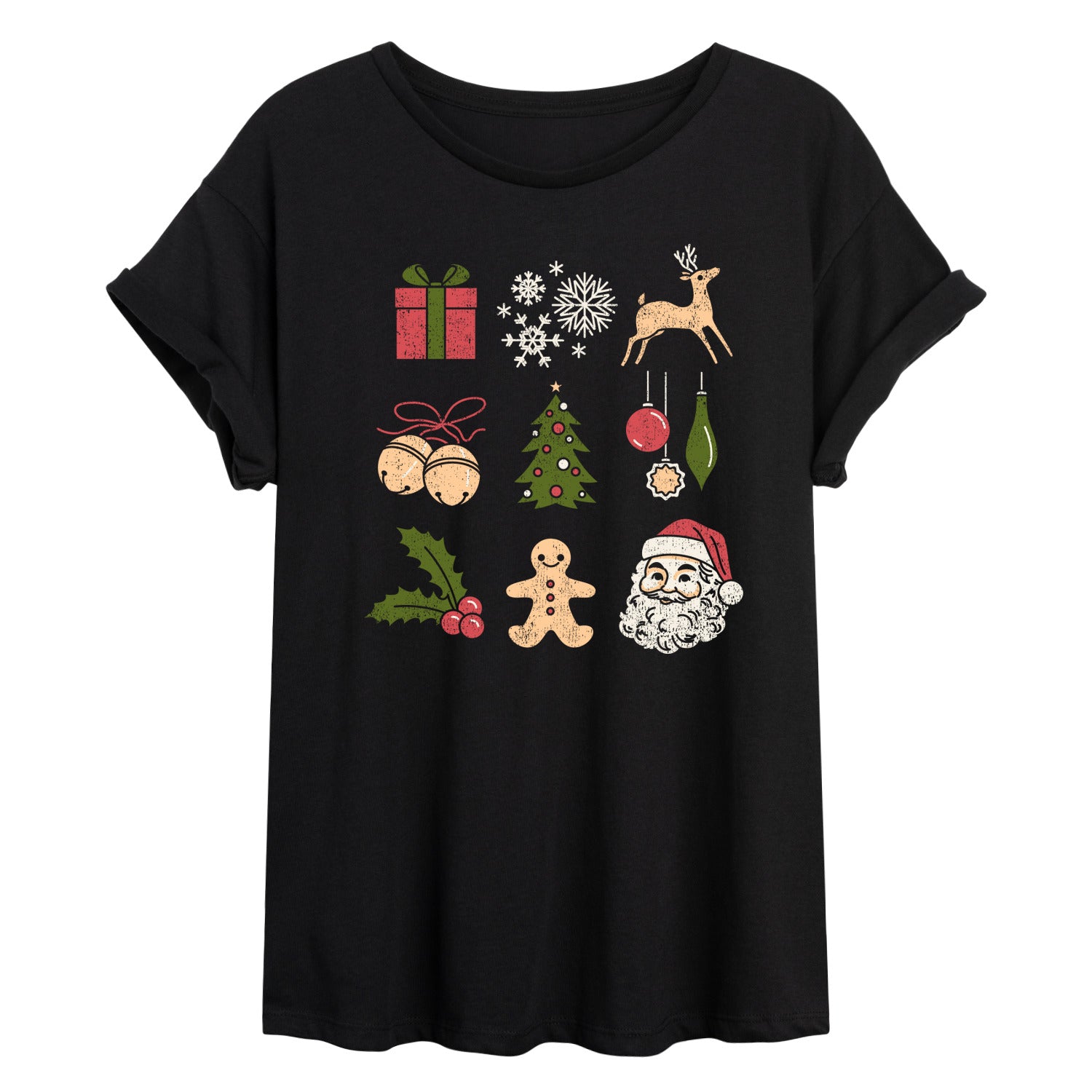 Instant Message - Christmas Icon Grid - Womens Graphic T-shirt