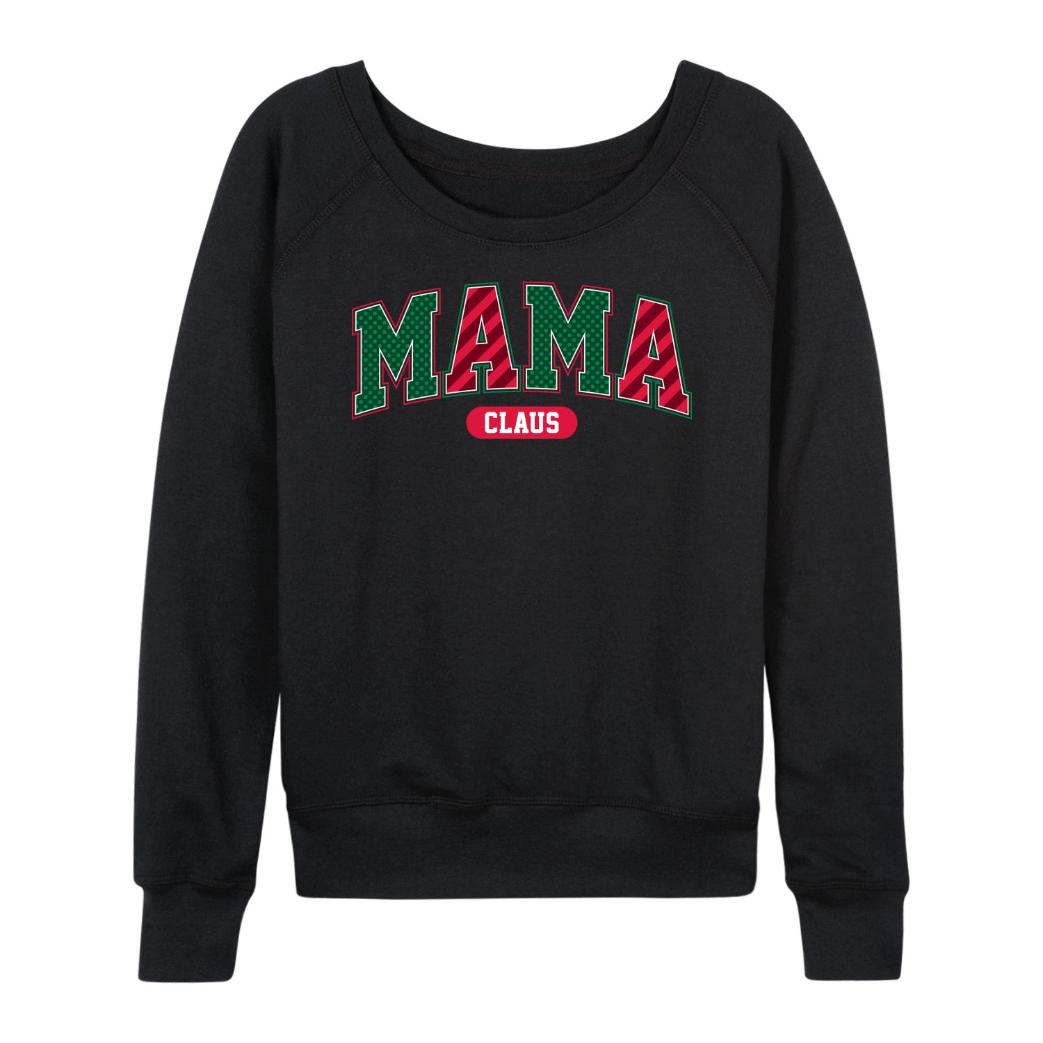 Instant Message - Mama Claus Varsity - Women's French Terry Long Sleeve Pullover