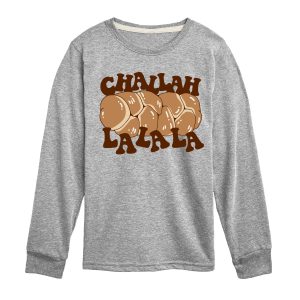 Instant Message - Hanukkah - Challah LaLaLa - Toddler & Youth Long Sleeve Graphic T-Shirt