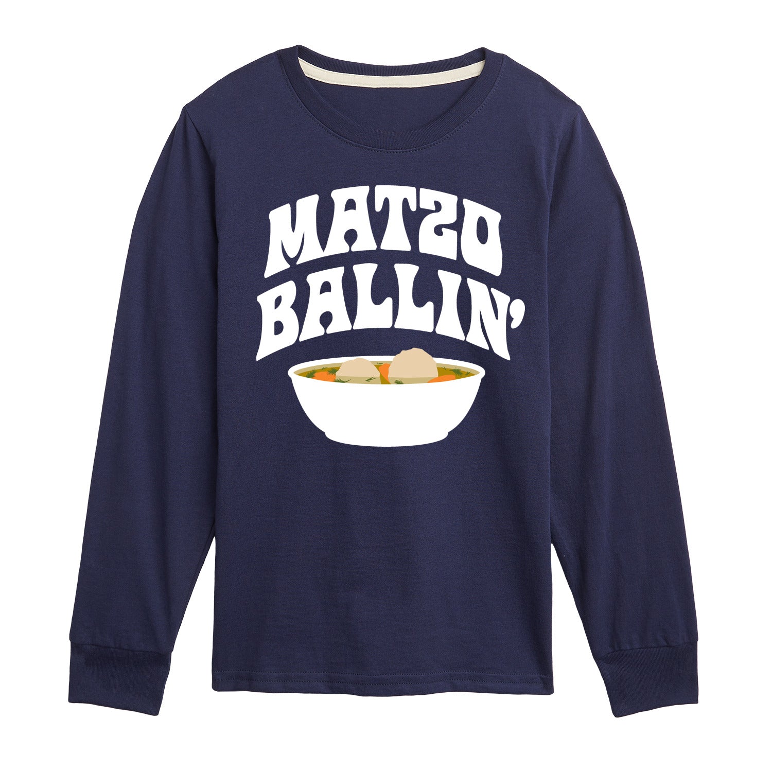Instant Message - Hanukkah - Matzo Ballin' - Toddler & Youth Long Sleeve Graphic T-Shirt - Image 3