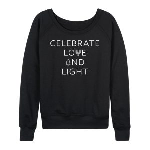 Instant Message - Celebrate Love And Light - Women's French Terry Long Sleeve Pullover