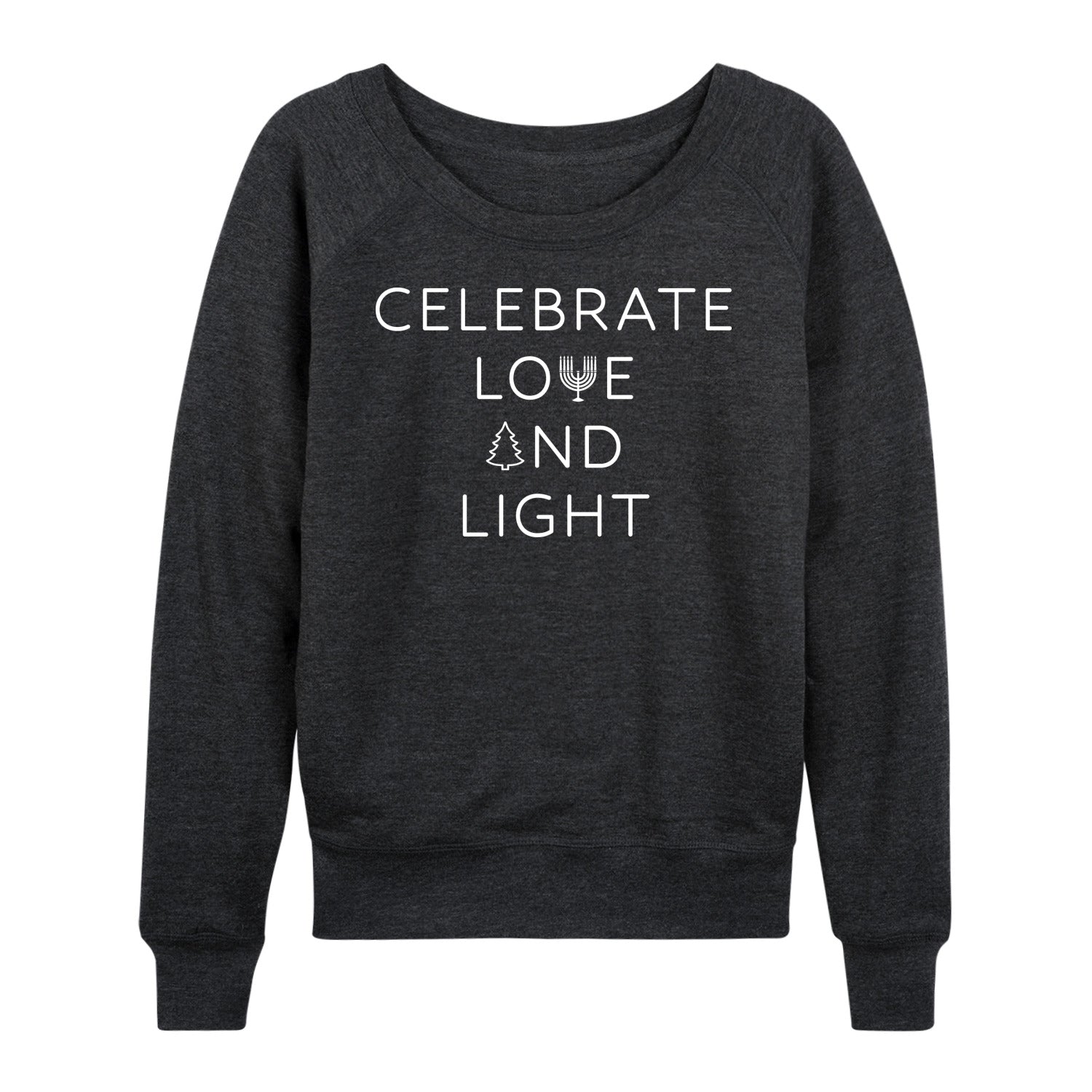 Instant Message - Celebrate Love And Light - Women's French Terry Long Sleeve Pullover - Image 2
