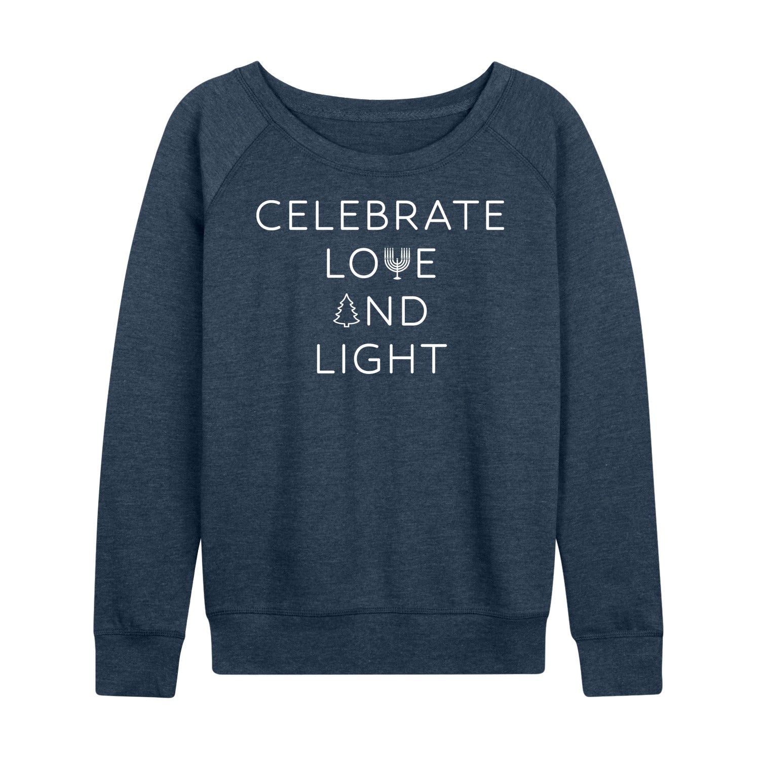 Instant Message - Celebrate Love And Light - Women's French Terry Long Sleeve Pullover - Image 3