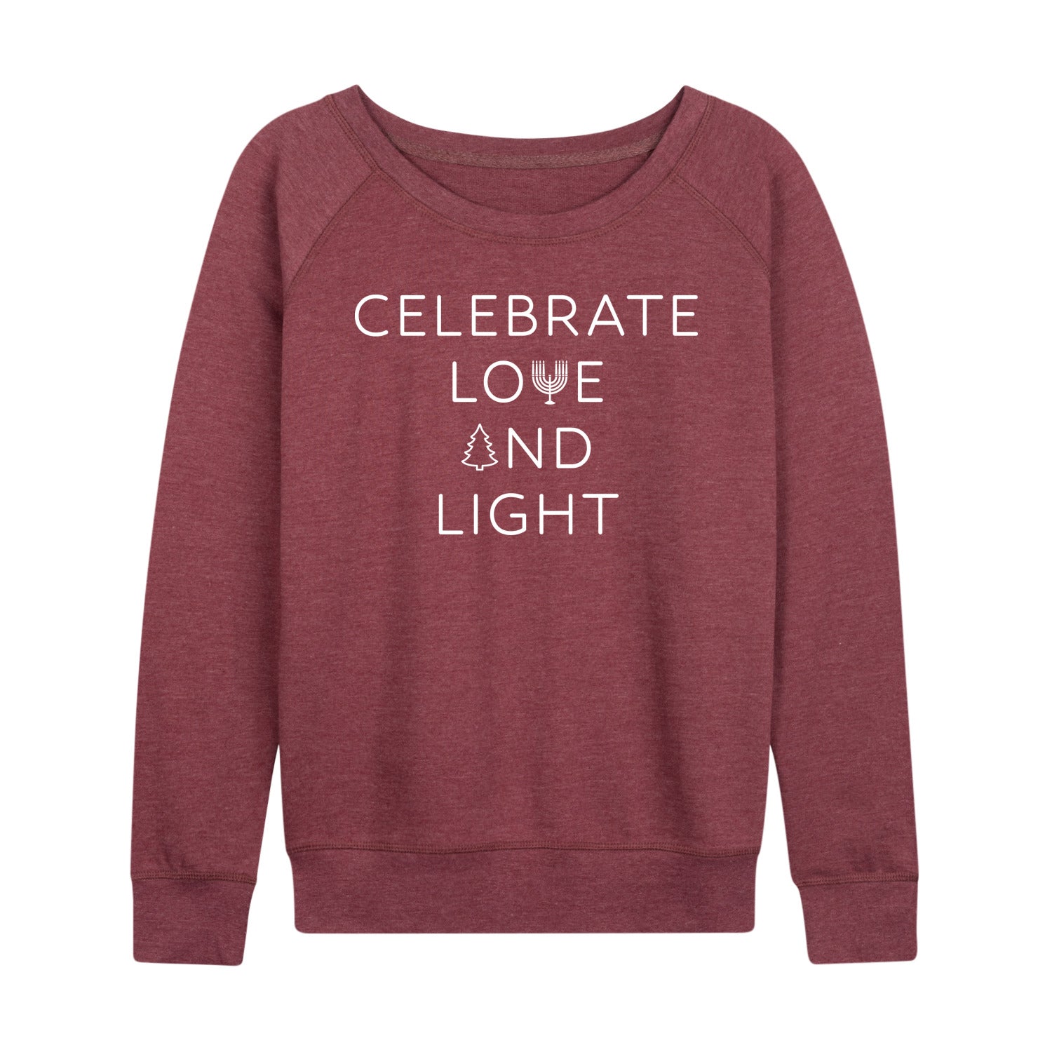 Instant Message - Celebrate Love And Light - Women's French Terry Long Sleeve Pullover - Image 4