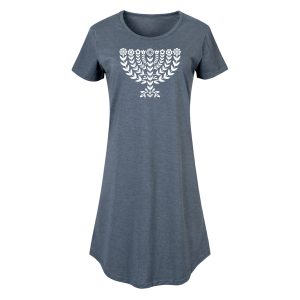 Instant Message - Floral Menorah - Ladies Any Way Dress