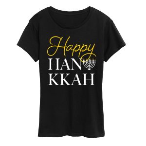 Instant Message - Happy Hanukkah - Women's Short Sleeve Graphic T-shirt