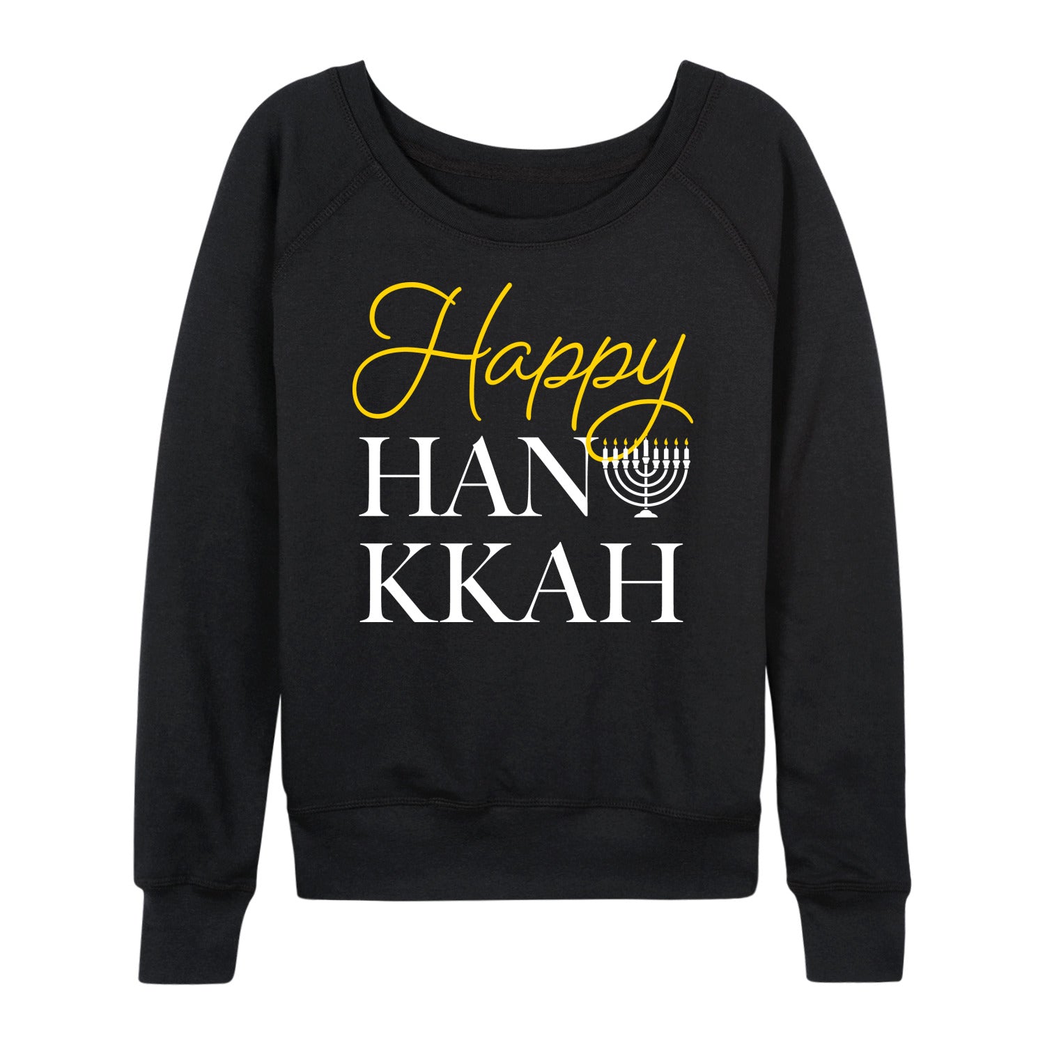 Instant Message - Happy Hanukkah - Women's French Terry Long Sleeve Pullover