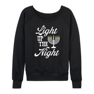 Instant Message - Light Up The Night Menora - Women's French Terry Long Sleeve Pullover