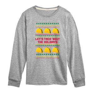Instant Message - Lets Taco Bout The Holidays - Youth Long Sleeve Graphic T-shirt