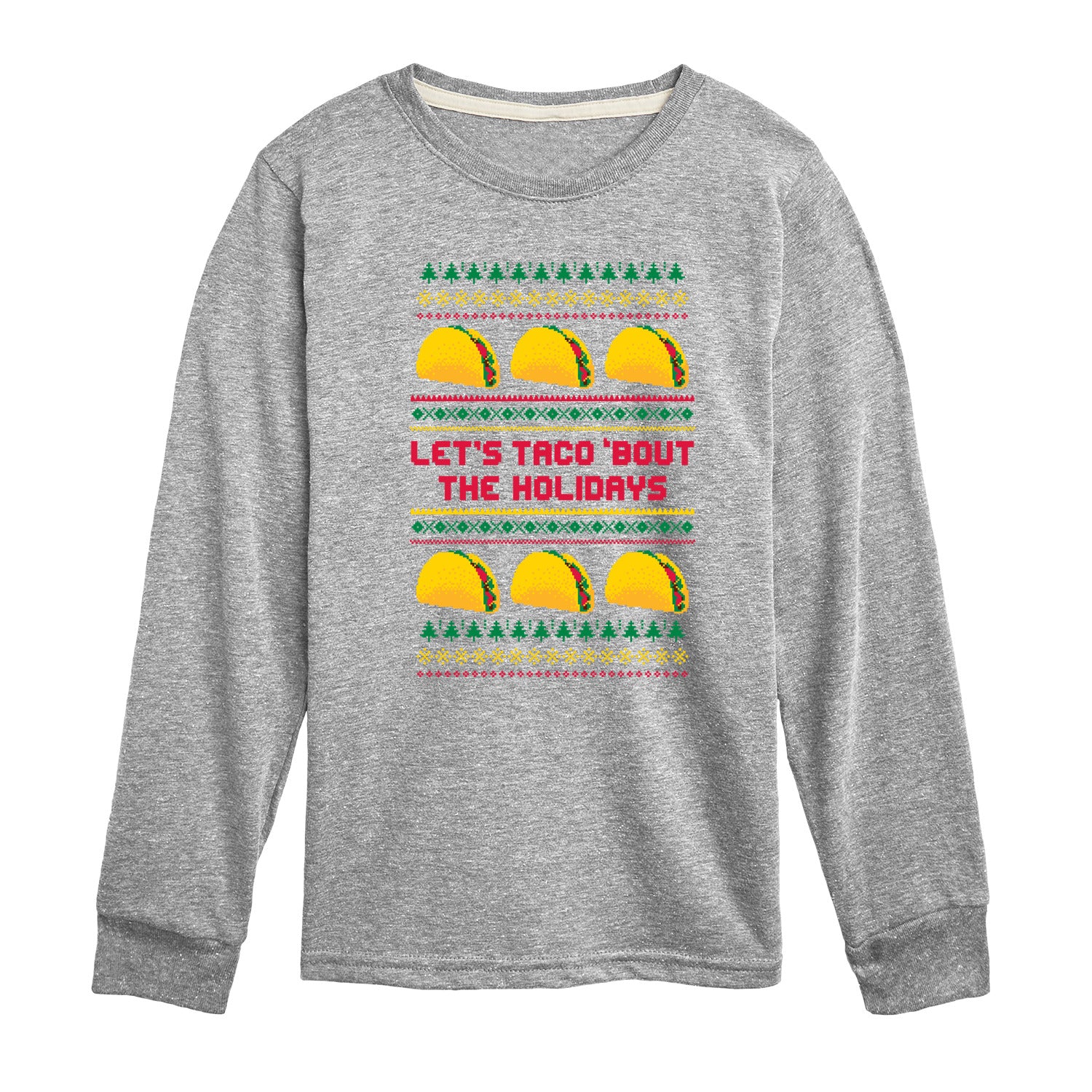 Instant Message - Lets Taco Bout The Holidays - Youth Long Sleeve Graphic T-shirt