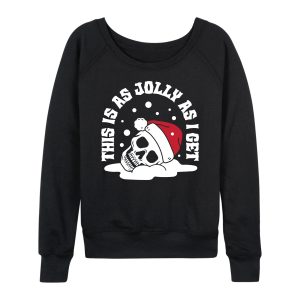 Instant Message - Skeleton Jolly As I Get - Women's French Terry Long Sleeve Pullover
