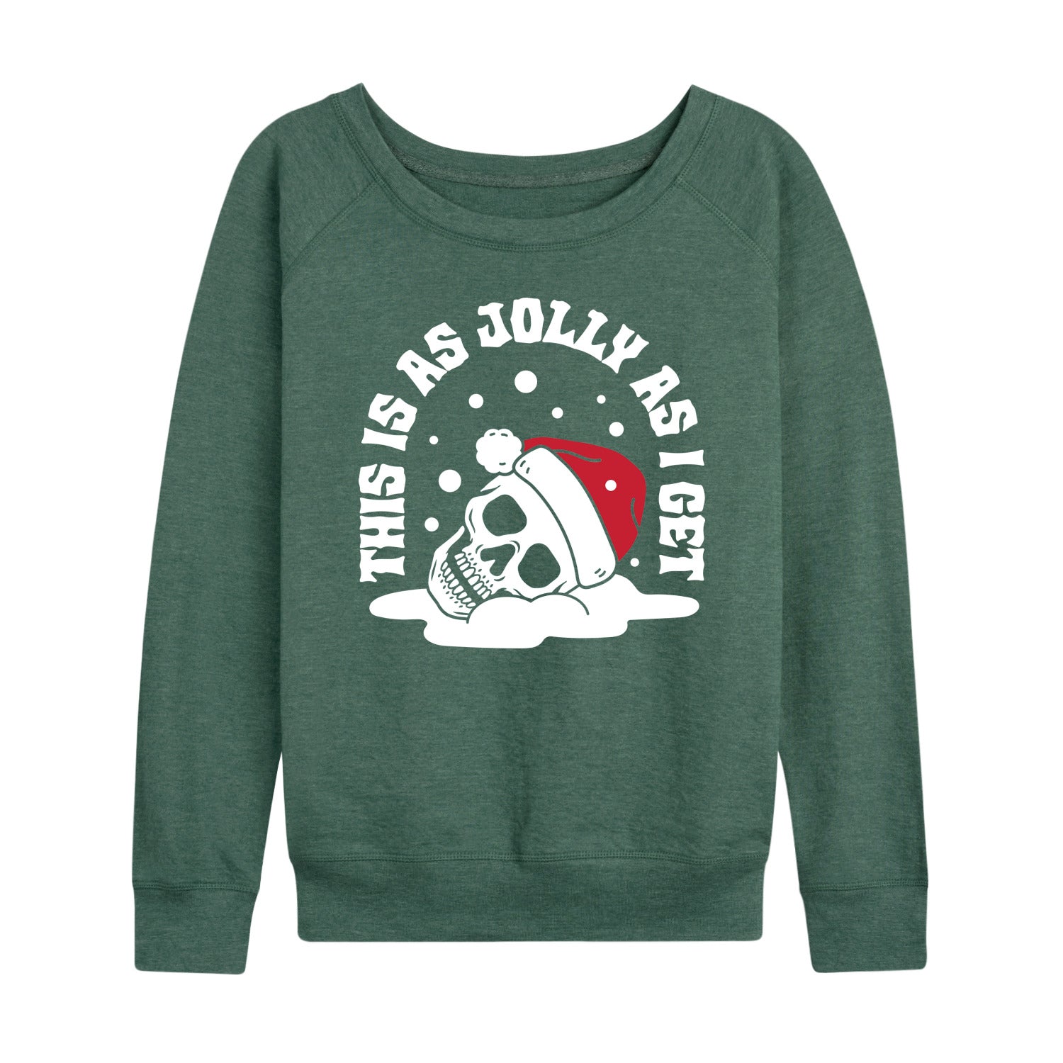 Instant Message - Skeleton Jolly As I Get - Women's French Terry Long Sleeve Pullover - Image 4