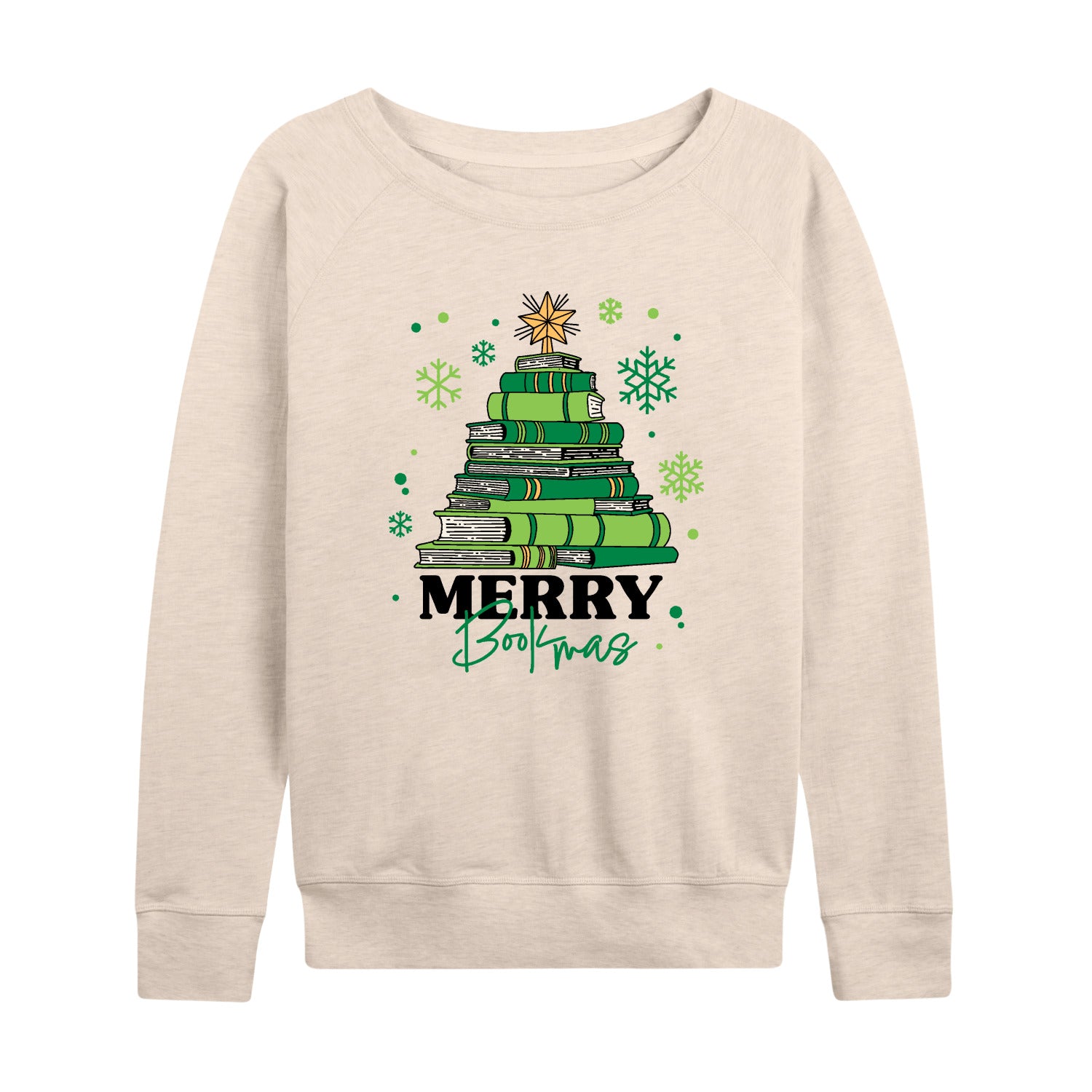 Instant Message - Merry Bookmas - Women's French Terry Long Sleeve Pullover