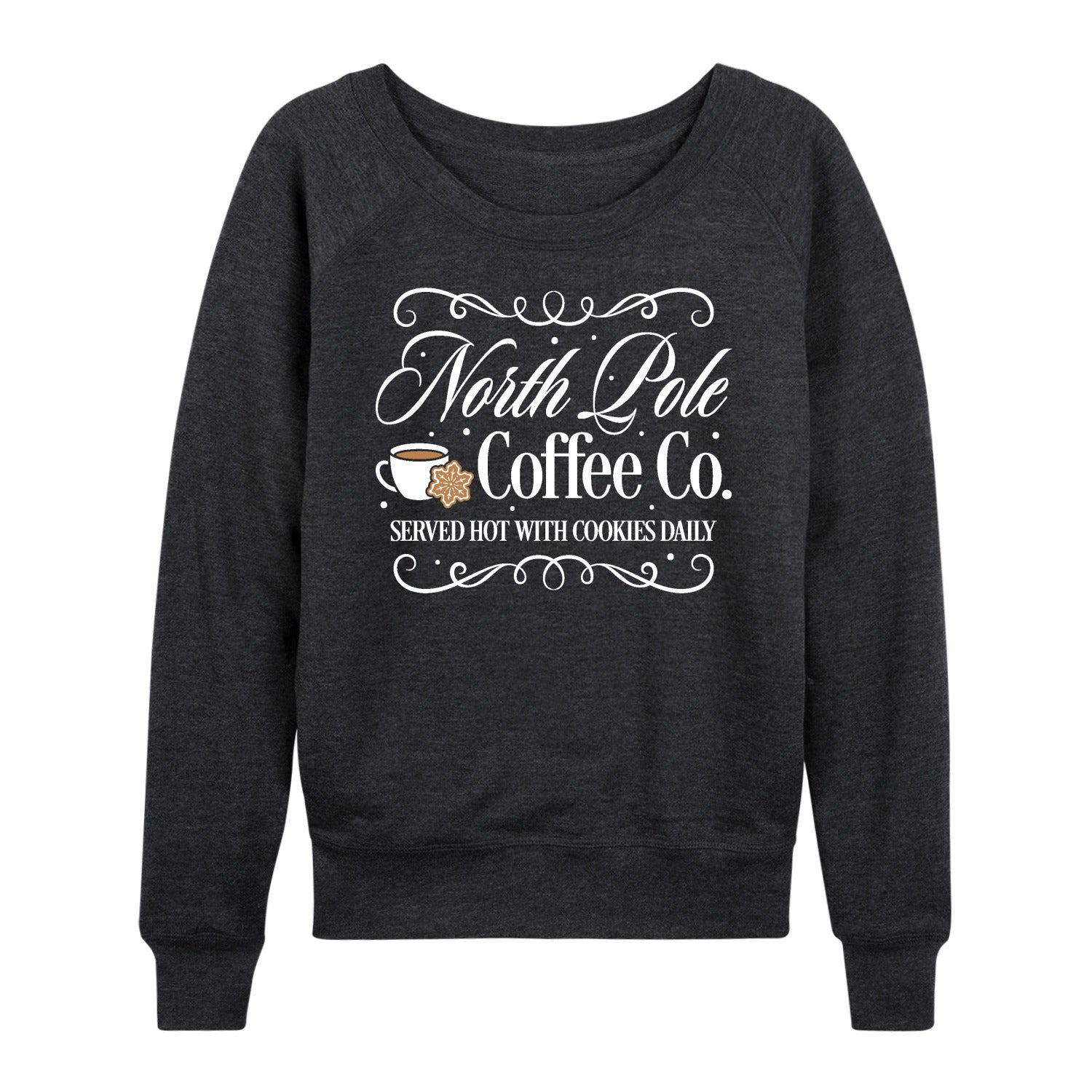 Instant Message - North Pole Coffee Co - Women's French Terry Long Sleeve Pullover - Image 2