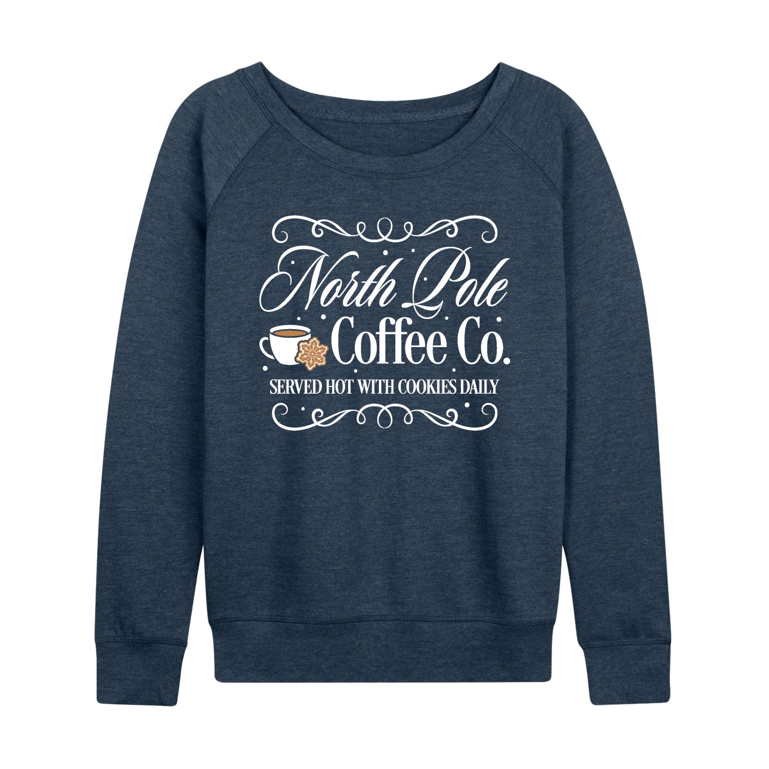 Instant Message - North Pole Coffee Co - Women's French Terry Long Sleeve Pullover - Image 3