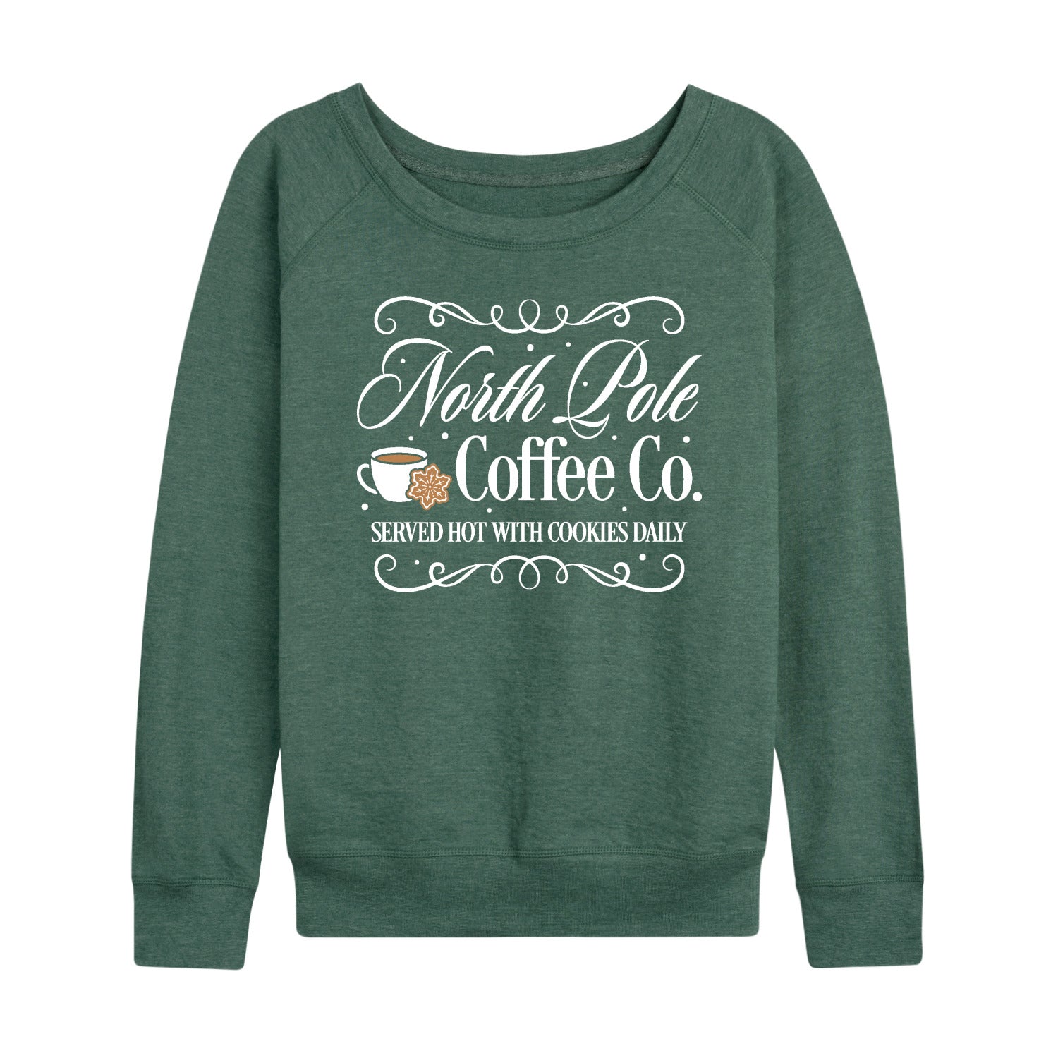 Instant Message - North Pole Coffee Co - Women's French Terry Long Sleeve Pullover - Image 4