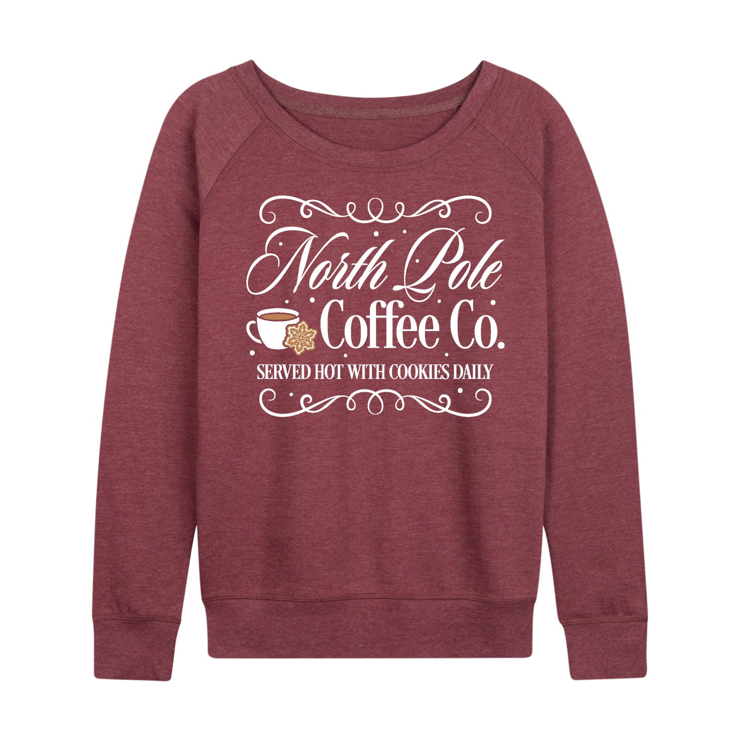 Instant Message - North Pole Coffee Co - Women's French Terry Long Sleeve Pullover - Image 5