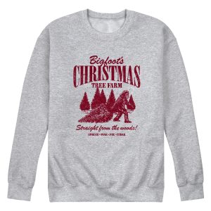 Instant Message - Bigfoots Christmas Tree Farm - Men's Long Sleeve Crew Fleece Sweatshirt