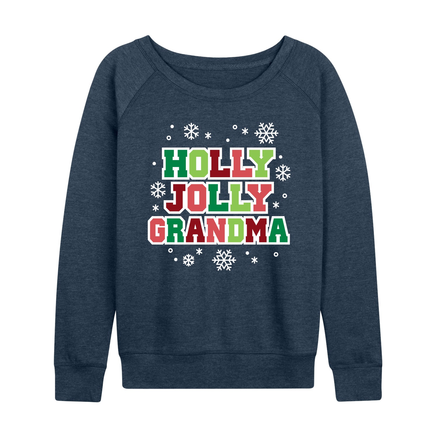 Instant Message - Holly Jolly Grandma - Women's French Terry Long Sleeve Pullover - Image 2