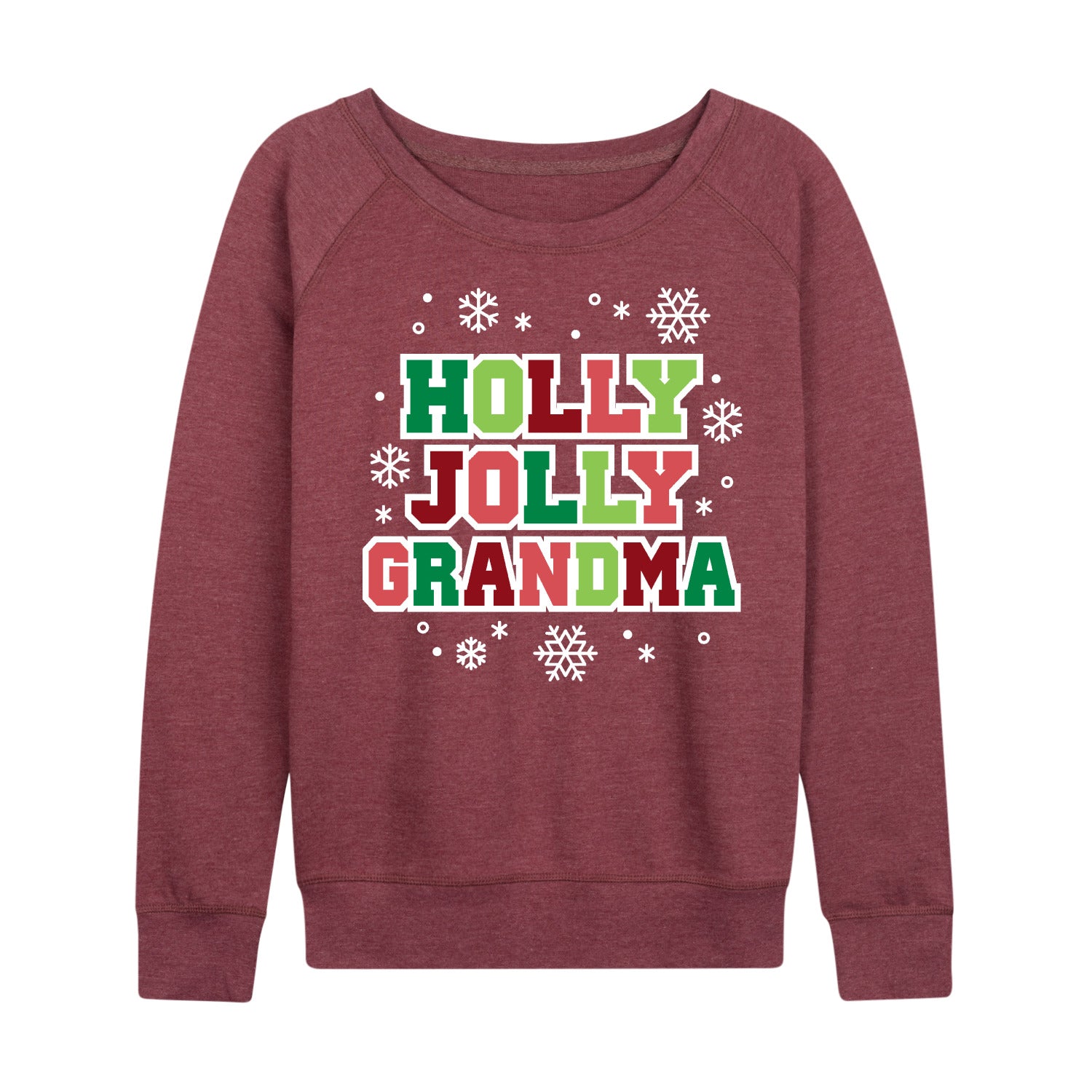 Instant Message - Holly Jolly Grandma - Women's French Terry Long Sleeve Pullover - Image 4
