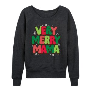 Instant Message - Very Merry Mama - Women's French Terry Long Sleeve Pullover