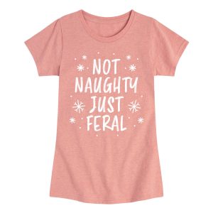 Instant Message - Not Naughty Just Feral - Youth Girls Short Sleeve T-shirt