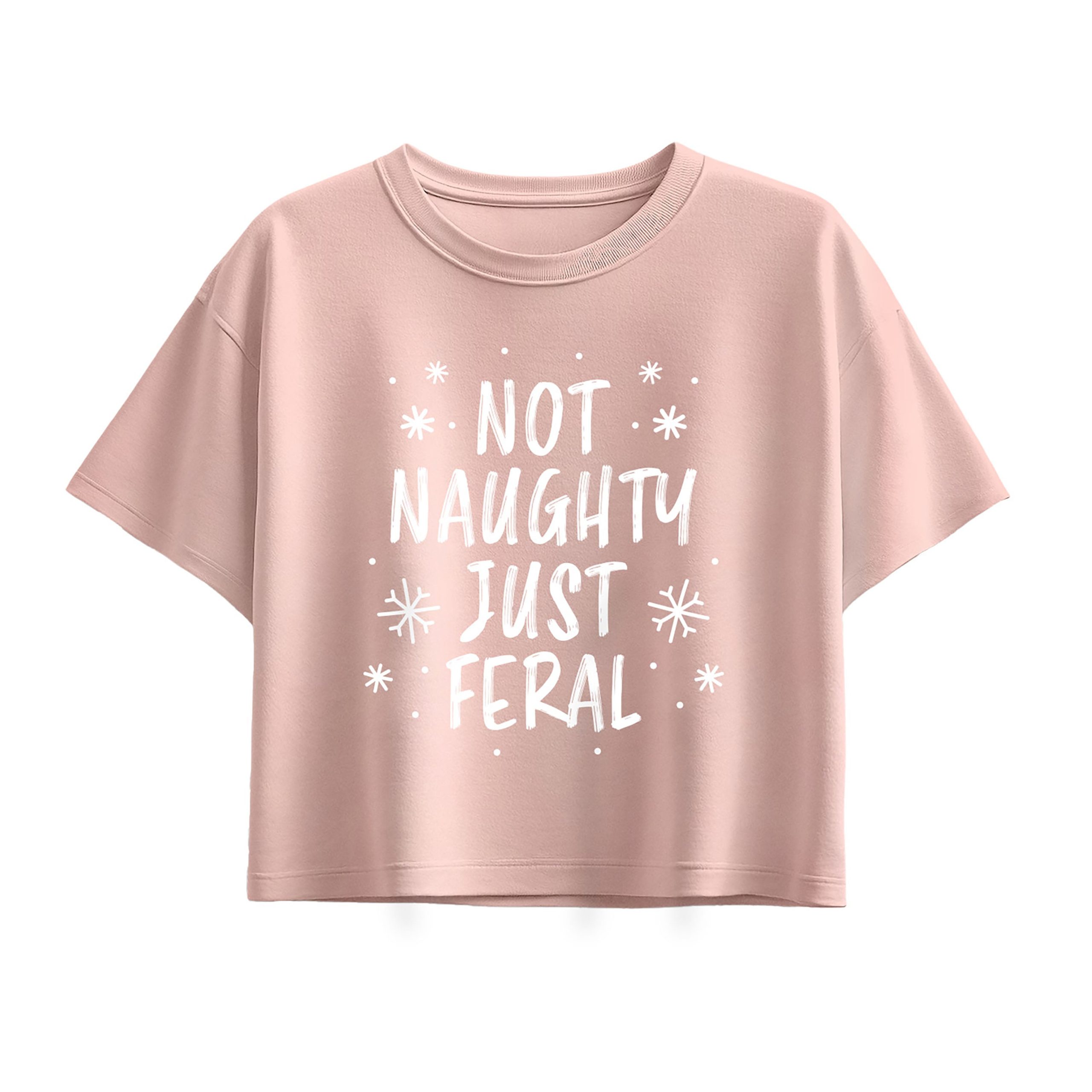 Instant Message - Not Naughty Just Feral - Youth Girl Short Sleeve Boxy Tee - Image 3
