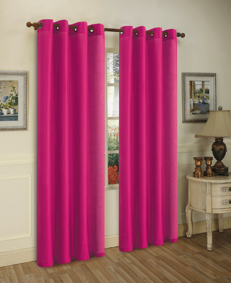 J&V Textiles 2 Panels Solid Grommet Faux Silk Window Curtain Drapes Treatment in 84 Length - Image 25