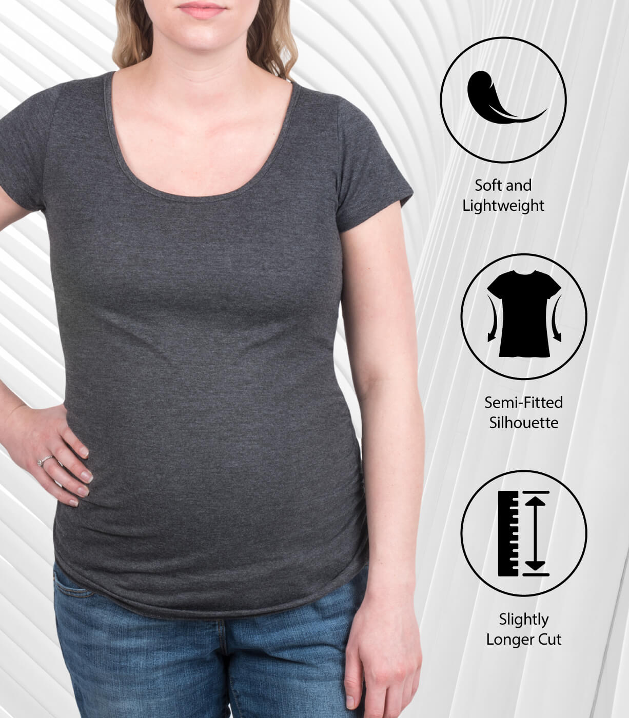 Instant Message - Merry Little Christmas - Maternity Scoop Neck Tee - Image 4
