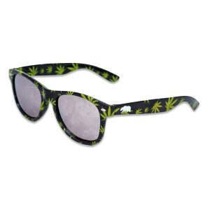 Grassroots California Weed Leaf Black Sunglasses