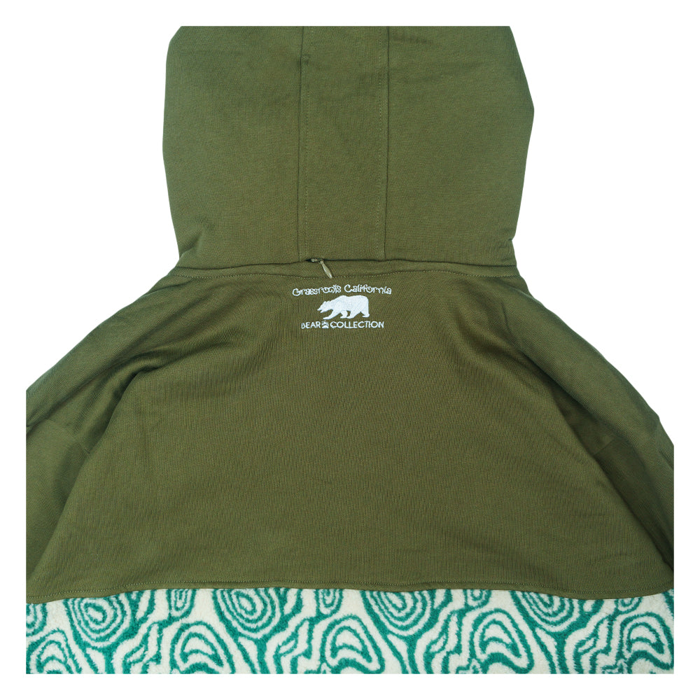 Grassroots California Removable Bear Green Fur Tall Pullover Hoodie - Image 4